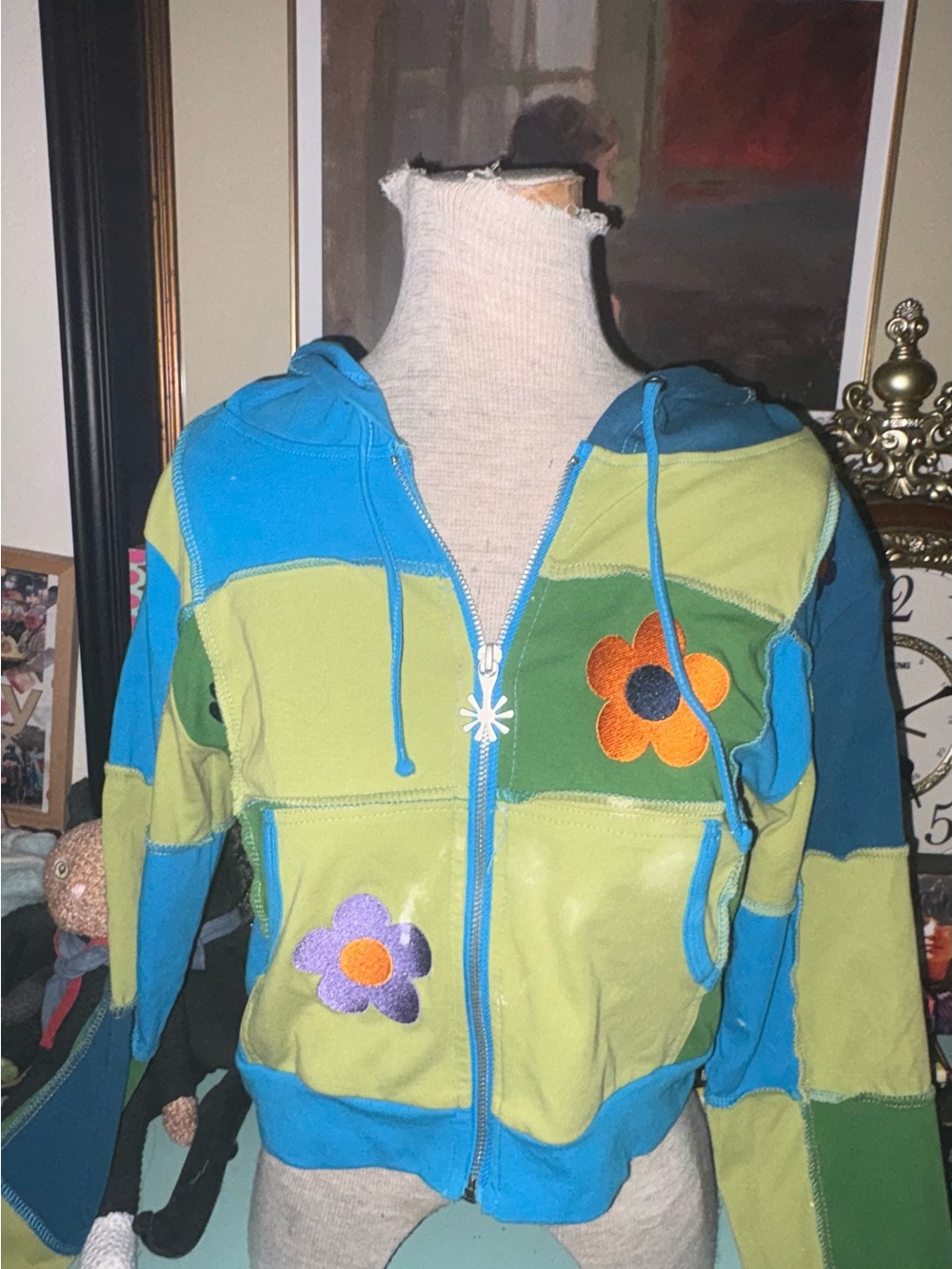 DEADSTOCK Delia’s / Dollskill Patchwork Cropped Hoodie
